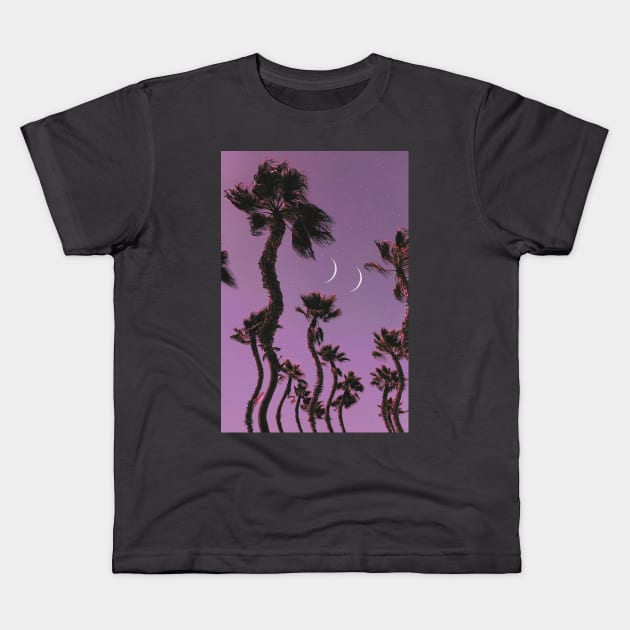 Palm Vibes Kids T-Shirt by Cajuca